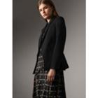 Burberry Burberry Cut-out Detail Tailored Wool Riding Jacket, Size: 04, Black