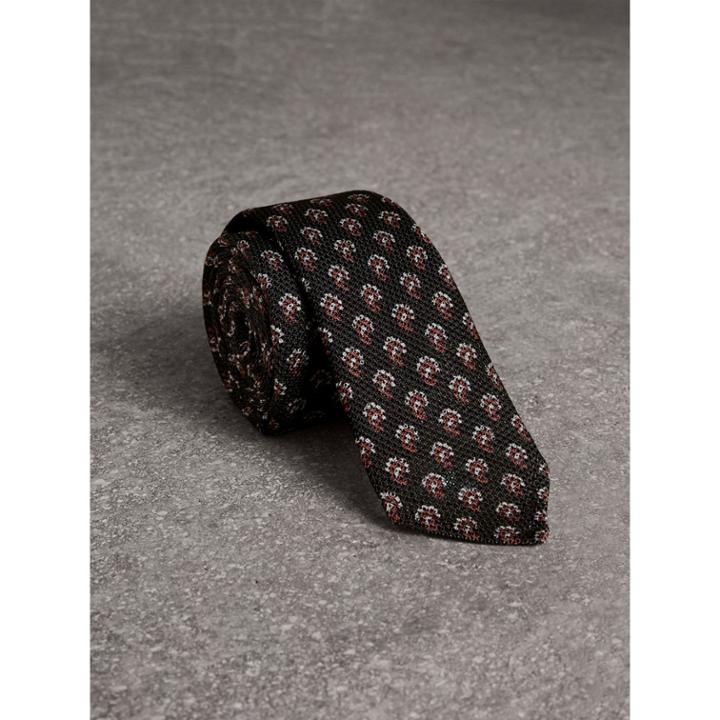 Burberry Burberry Slim Cut Paisley Silk Tie, Grey