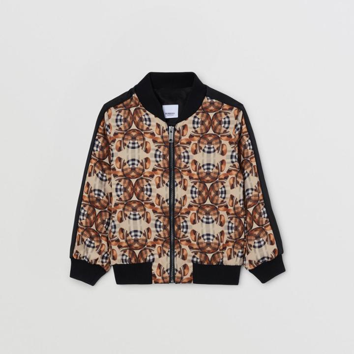 Burberry Burberry Childrens Thomas Bear Print Satin Bomber Jacket, Size: 10y