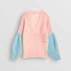 Burberry Burberry Childrens Contrast Knit Mohair Wool Blend Sweater, Size: 10y, Pink