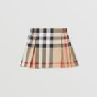 Burberry Burberry Childrens Check Stretch Cotton Pleated Skirt, Size: 2y