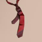 Burberry Burberry Slim Cut Striped Jacquard Silk Tie, Red