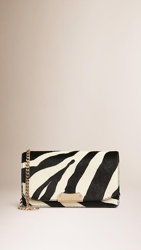 Burberry Zebra Print Calfskin Clutch Bag