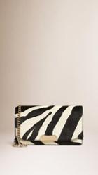 Burberry Zebra Print Calfskin Clutch Bag