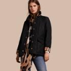 Burberry Burberry Check Detail Diamond Quilted Jacket, Size: S, Black