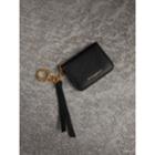 Burberry Burberry Grainy Leather Id Card Case Charm, Black