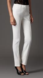 Burberry Burberry Stretch Virgin Wool Blend Pencil Trousers, Size: 14l, White