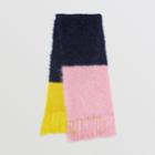 Burberry Burberry Colour Block Mohair Silk Oversized Scarf, Blue