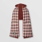 Burberry Burberry Reversible Tartan Cotton Puffer Poncho, Red