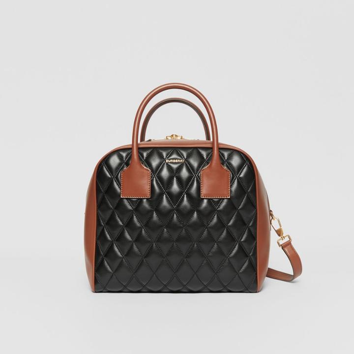 Burberry Burberry Medium Quilted Lambskin Cube Bag, Black