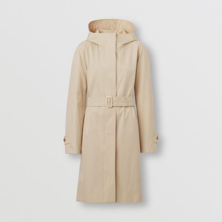 Burberry Burberry Cotton Gabardine Hooded Car Coat, Size: 04