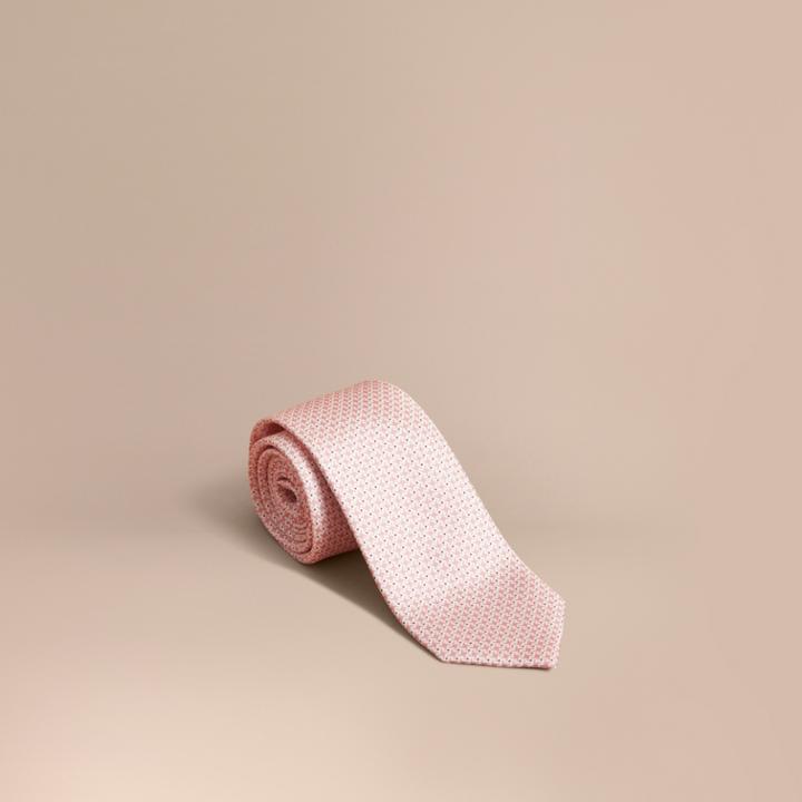 Burberry Burberry Modern Cut Graphic Puppy Tooth Print Silk Tie, Pink