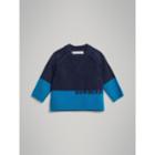 Burberry Burberry Logo Intarsia Cashmere Sweater, Size: 2y, Blue