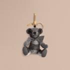 Burberry Burberry Thomas Bear Charm In Check Cashmere, Grey