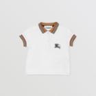 Burberry Burberry Childrens Stripe Detail Cotton Polo Shirt, Size: 12m, White