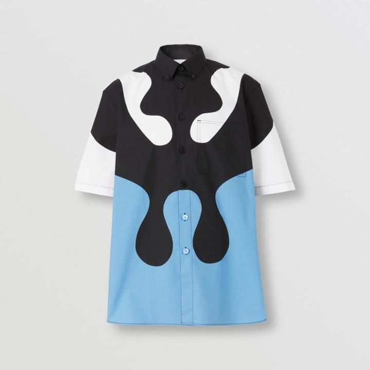 Burberry Burberry Short-sleeve Abstract Print Cotton Shirt, Size: Xl