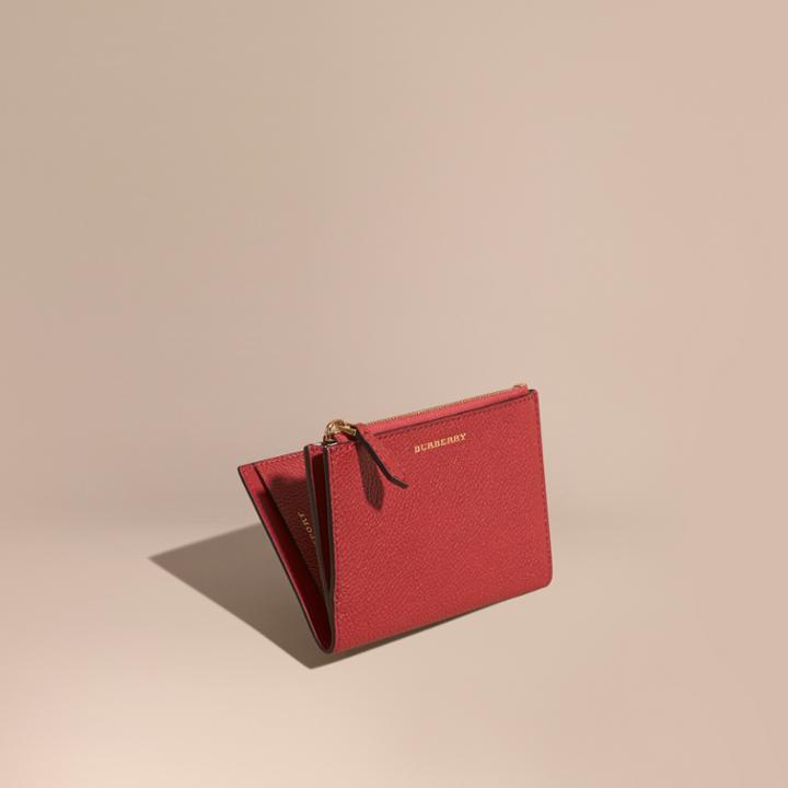Burberry Burberry Leather Passport Wallet, Red