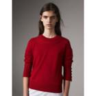 Burberry Burberry Cable Knit Yoke Cashmere Sweater, Red