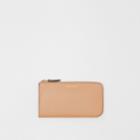 Burberry Burberry Two-tone Leather Ziparound Wallet And Coin Case, Beige