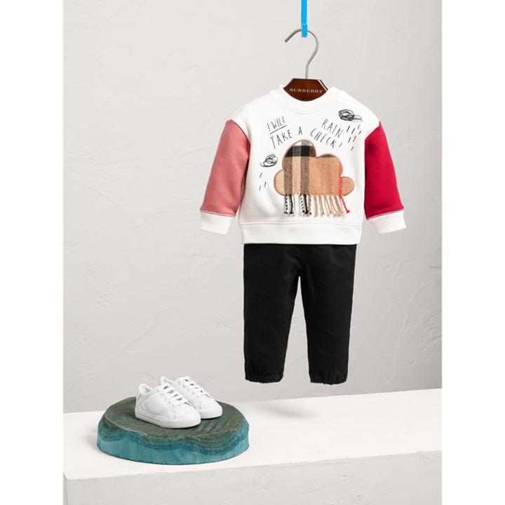 Burberry Burberry Weather Motif Cotton Sweatshirt, Size: 3y, Beige