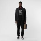 Burberry Burberry Cable Knit Cashmere Wool Mohair Zip-front Sweater, Black