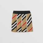 Burberry Burberry Childrens Icon Stripe Merino Wool Blend Pleated Skirt, Size: 10y