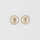 Burberry Burberry Gold-plated Monogram Motif Earrings, Light Gold