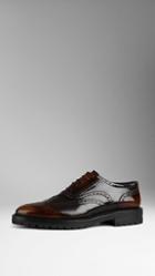 Burberry Two Tone Leather Wingtip Brogues