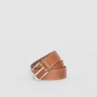 Burberry Burberry Topstitched Leather Belt, Size: 90, Brown