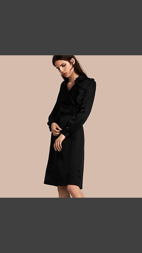 Burberry Silk Satin Wrap Trench Dress