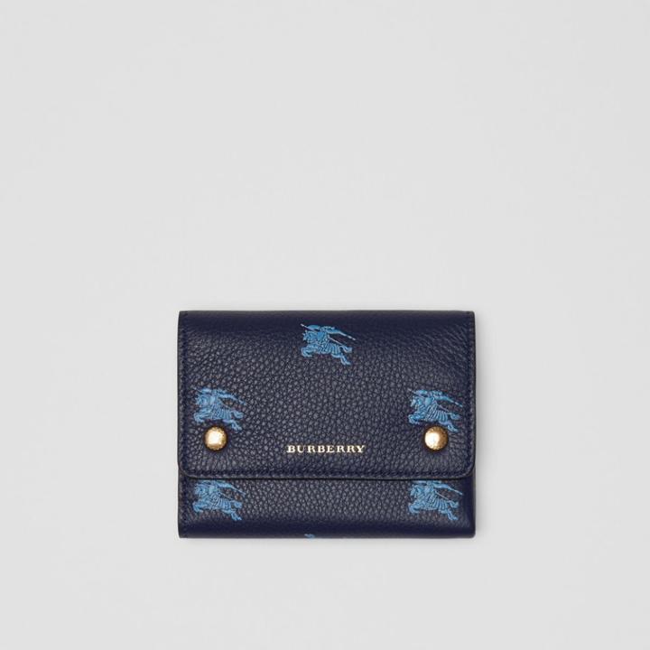 Burberry Burberry Small Ekd Leather Wallet, Blue
