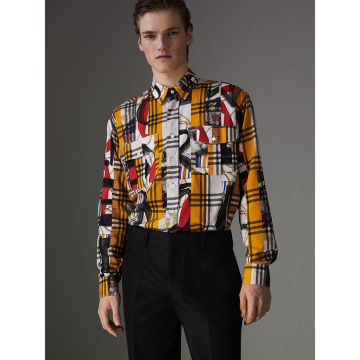 Burberry Burberry Archive Scarf And Check Print Cotton Shirt, Size: Xs