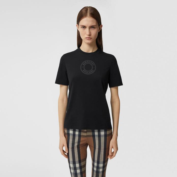 Burberry Burberry Logo Graphic Cotton T-shirt, Size: Xl, Black