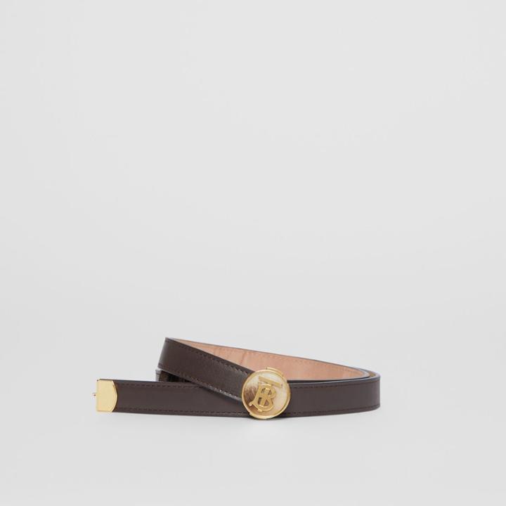 Burberry Burberry Monogram Motif Leather Belt, Size: S, Brown