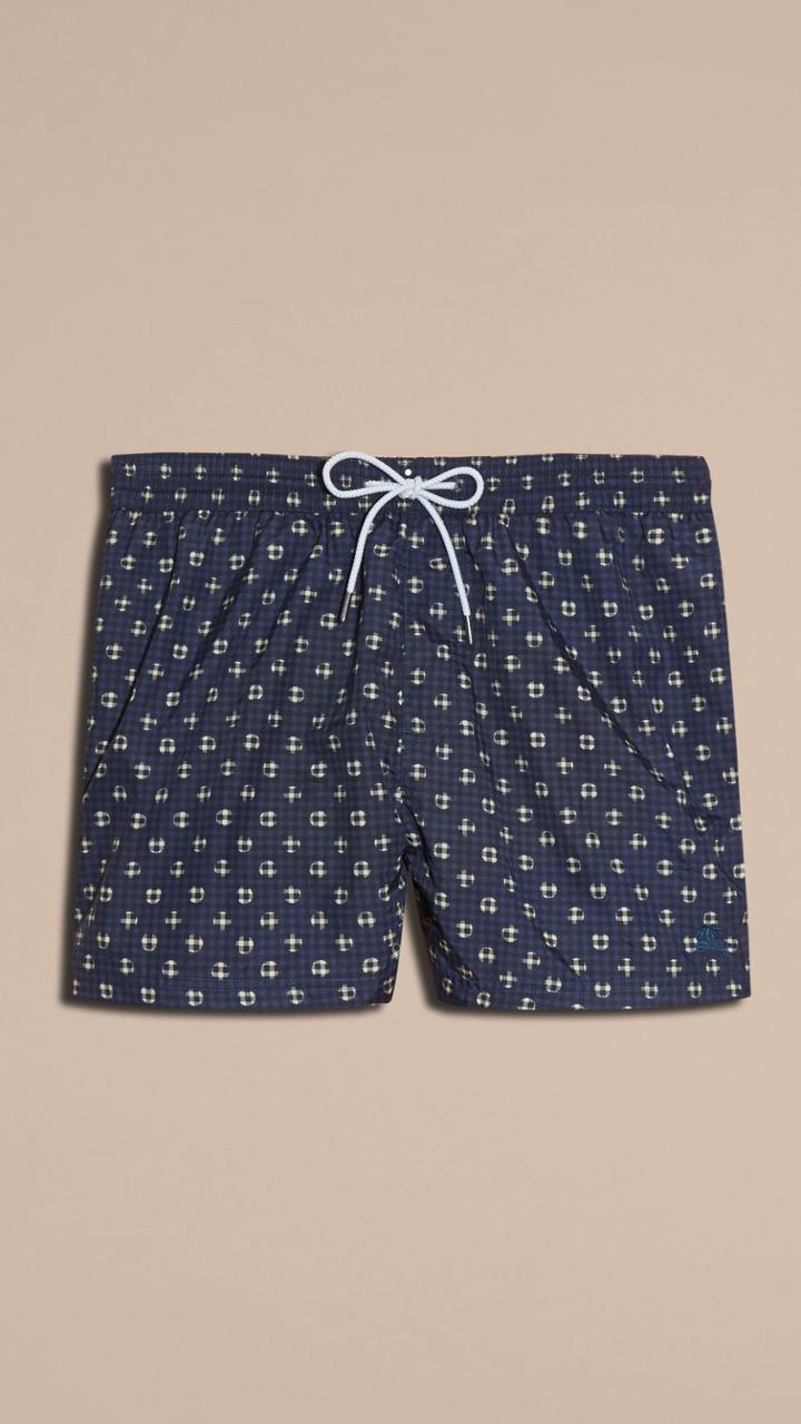 Burberry Burberry Spotted Check Lightweight Swim Shorts, Size: Xxl, Blue