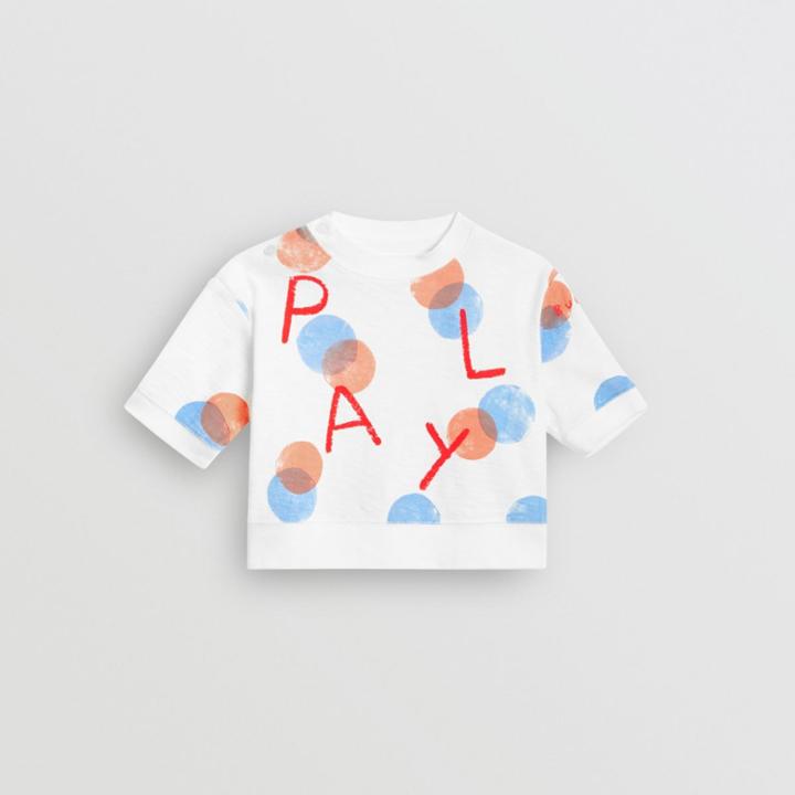 Burberry Burberry Childrens Oversized Spot Print Cotton Top, Size: 2y, White