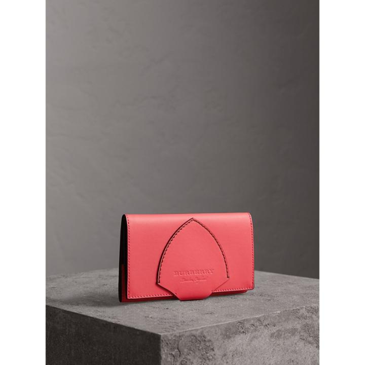 Burberry Burberry Equestrian Shield Two-tone Leather Continental Wallet, Pink
