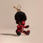 Burberry Burberry The Guardsman Thomas Bear Charm In Check Cashmere, Red