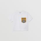 Burberry Burberry Childrens Vintage Check Pocket Cotton T-shirt, Size: 2y, White