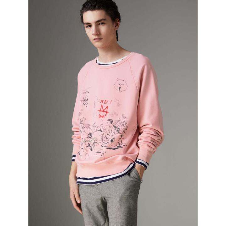 Burberry Burberry Adventure Print Cotton Sweatshirt, Size: M, Pink