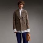 Burberry Burberry Donegal Herringbone Wool Tweed Blazer, Size: 38, Brown