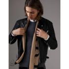 Burberry Burberry Panel Detail Lambskin Jacket, Size: 48, Black