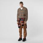 Burberry Burberry Leopard Detail Vintage Check Cashmere Blend Sweater, Brown