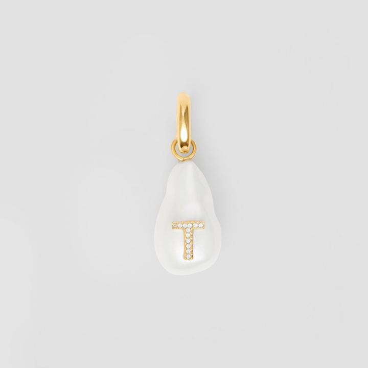 Burberry Burberry 't' Crystal And Resin Pearl Letter Charm - Online Exclusive