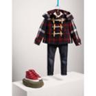 Burberry Burberry Detachable Hood Double-faced Wool Duffle Coat, Size: 10y, Blue