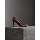 Burberry Burberry Horseferry Check Leather Pumps, Size: 38.5, Red