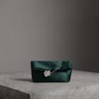 Burberry Burberry The Small Pin Clutch In Satin, Green