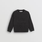 Burberry Burberry Childrens Embossed Logo Cotton Sweatshirt, Size: 8y, Black