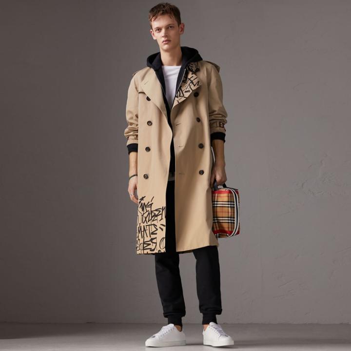 Burberry Burberry X Kris Wu Gabardine Trench Coat, Size: 56sfcb, Yellow