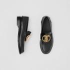 Burberry Burberry Monogram Motif Leather Loafers, Size: 40.5, Black